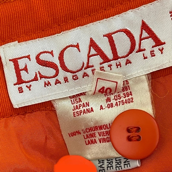 ESCADA VINTAGE Bright Orange Pencil Skirt - Picture 3 of 11